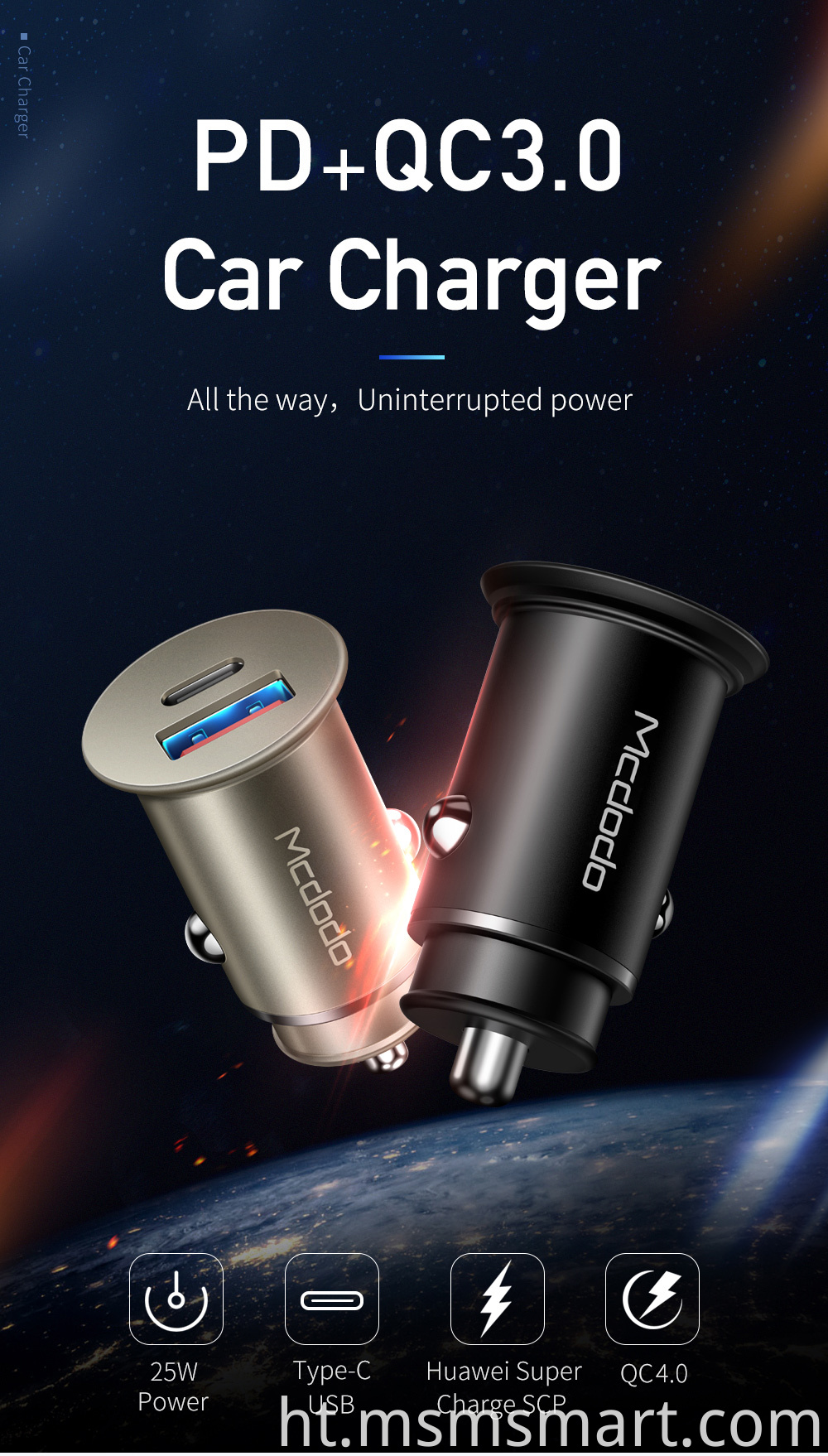 fast mobile battery Car Charger